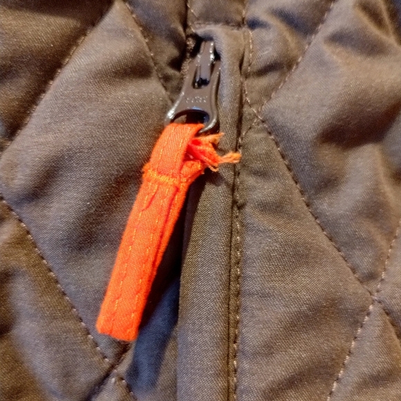 John Partridge chocolate Brown and Orange quilted full zip up comfy coat Jacket - Picture 12 of 16